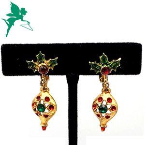 VINTAGE Christmas Ornament Drop Earrings